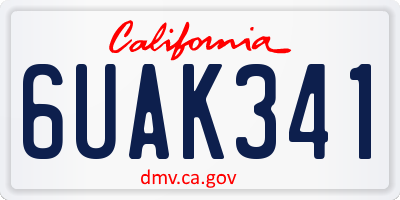 CA license plate 6UAK341