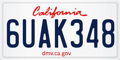 CA license plate 6UAK348