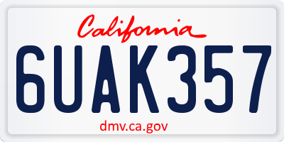 CA license plate 6UAK357