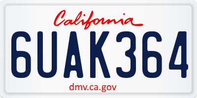 CA license plate 6UAK364