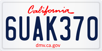 CA license plate 6UAK370