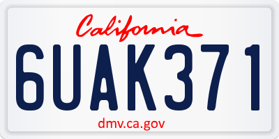 CA license plate 6UAK371