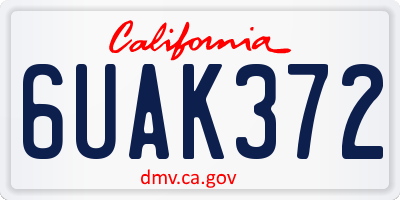 CA license plate 6UAK372