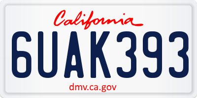 CA license plate 6UAK393