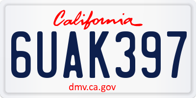 CA license plate 6UAK397