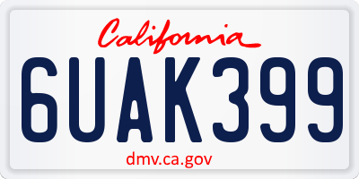 CA license plate 6UAK399