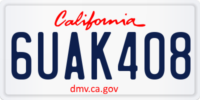 CA license plate 6UAK408