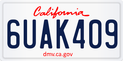 CA license plate 6UAK409