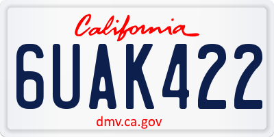 CA license plate 6UAK422