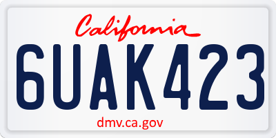 CA license plate 6UAK423