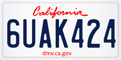 CA license plate 6UAK424