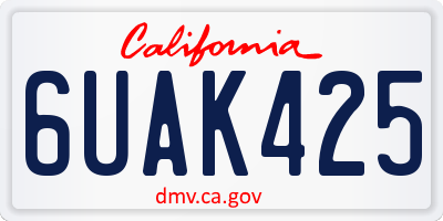 CA license plate 6UAK425