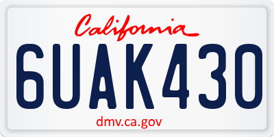 CA license plate 6UAK430