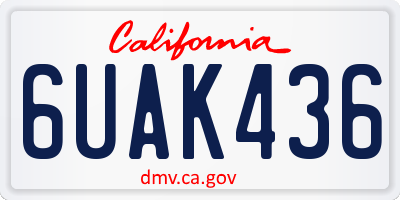 CA license plate 6UAK436