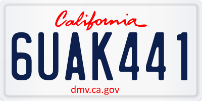 CA license plate 6UAK441