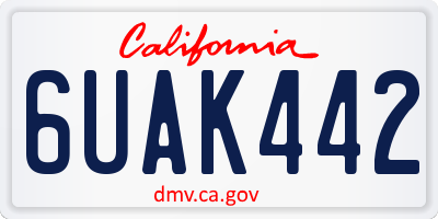 CA license plate 6UAK442