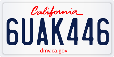 CA license plate 6UAK446