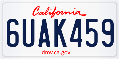 CA license plate 6UAK459