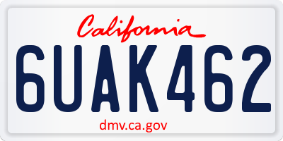 CA license plate 6UAK462