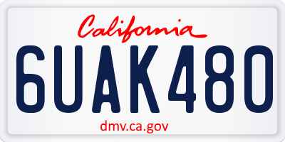 CA license plate 6UAK480