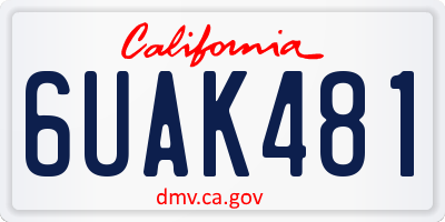 CA license plate 6UAK481