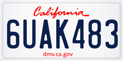 CA license plate 6UAK483