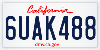 CA license plate 6UAK488
