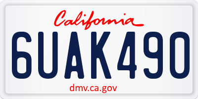 CA license plate 6UAK490