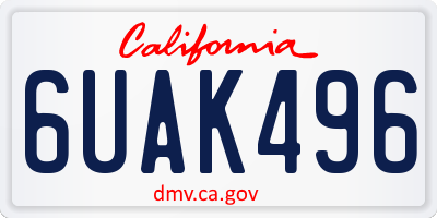 CA license plate 6UAK496
