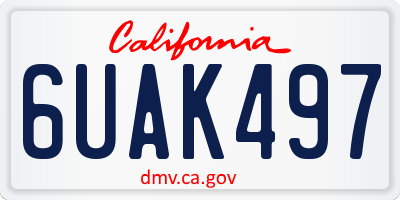 CA license plate 6UAK497