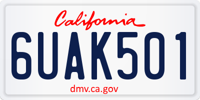 CA license plate 6UAK501