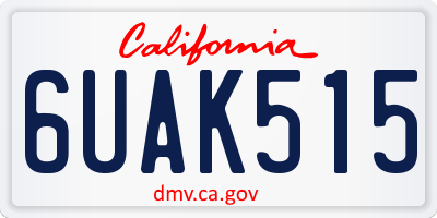 CA license plate 6UAK515