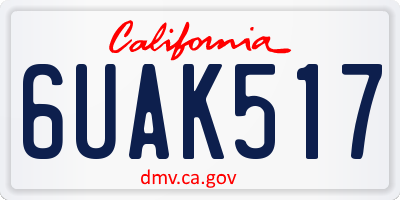 CA license plate 6UAK517