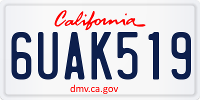 CA license plate 6UAK519