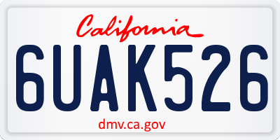 CA license plate 6UAK526