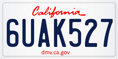 CA license plate 6UAK527