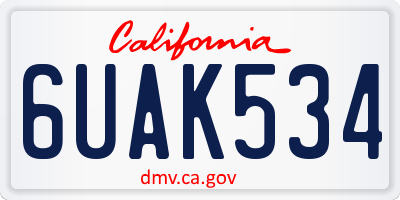 CA license plate 6UAK534