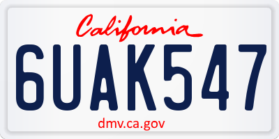 CA license plate 6UAK547