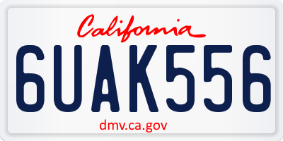 CA license plate 6UAK556