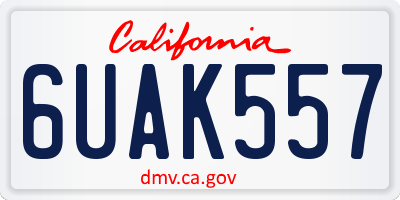 CA license plate 6UAK557