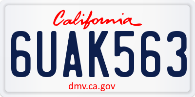 CA license plate 6UAK563