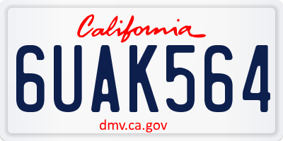 CA license plate 6UAK564