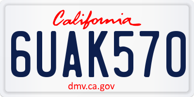 CA license plate 6UAK570