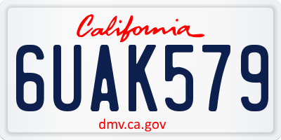 CA license plate 6UAK579