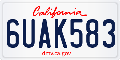 CA license plate 6UAK583