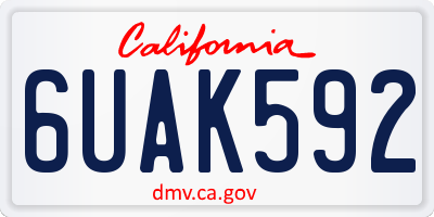 CA license plate 6UAK592