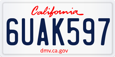 CA license plate 6UAK597