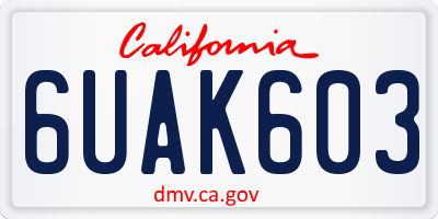CA license plate 6UAK603