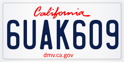 CA license plate 6UAK609