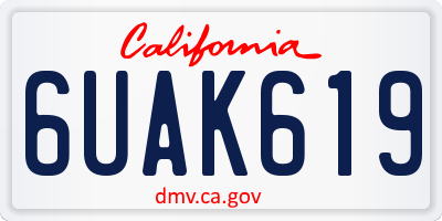 CA license plate 6UAK619